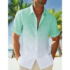 Season:Summer; Sleeve Length:Short Sleeve; Look After Me:Wet and Dry Cleaning,Washable; Gender:Men's; Style:Comfortable,Fashion; Tops Type:Summer Shirt,Beach Shirt,Button Up Shirt,Casual Shirt,Shirt; Occasion:Vacation,Hawaiian,Streetwear,Casual,Daily,Holiday; Pattern:Gradient; Neckline:Lapel; Listing Date:05/09/2023; Bust:; Length:; Shoulder Width:; Sleeve: Summer Shirts Men, Hawaiian Men, Rayon Shirt, Bamboo Fiber, Men Beach, Short Sleeve Pattern, Mens Short Sleeve Shirt, Mens Button Up, Loose Shorts