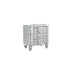 a silver chest with three drawers on one side and two small drawers on the other