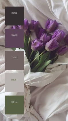 Colors:
362F32
5D4459
716361
B8B3B1
586144 White Linen Bedding, Purple Tulips, Cool Pins, Purple Hues, White Bedding, Simple Elegance, Linen Bedding, Tulips, White Background