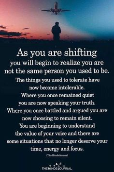 a person standing in the middle of a field with an airplane flying over them and text that reads as you are shifting, you will begin to relive