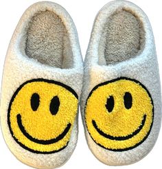 Fun Round Toe Winter Slippers, Fun Round Toe Slippers For Winter, Winter Fun Non-slip Slippers, Fun Non-slip Winter Slippers, Casual Christmas Slippers With Round Toe, Winter Yellow Round Toe Slippers, Smiley Face Slippers, Fuzzy Slides, Birthday Mother