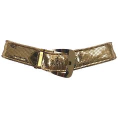 Chic early 80s vintage WHITING & DAVIS gold chain mail metal belt ! Features signature chainmail in a bright metallic gold. Large gold buckle. Really makes any outfit complete. Great with pants, jeans, over a dress or skirt. In great condition Made in USA Approximately Size Small / Medium Measurements: 27-29.5 inch waist Cute Belts, 80s Belt, Black Leather Corset, Dope Jewelry Accessories, Tropical Girl, Versace Gold, Gold Outfit, Vintage Ysl, Gold Belt