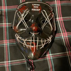 Light Up Corded Mask With Batteries. Brand New, Only Tested It Out. Has A Steady On Setting As Well As Two Different Flashing Settings For The Lights. Lions Not Sheep, Sheep Mask, Sheep Costumes, Clown Mask, Kids Costumes, On Set, One Size Fits All, Batteries, Light Up