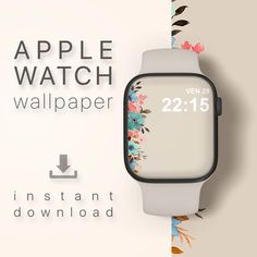 an apple watch wallpaper with flowers on it