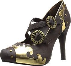 Amazon.com: steampunk wedding Steampunk Shoes, Steel Shoes, Brown Pumps, Ellie Shoes, Steampunk Accessories, Costume Shoes, Mary Jane Heels, Brown Shoe, Heel Pumps