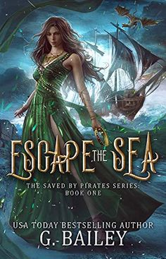 escape the sea book cover with an image of a woman in a long green dress