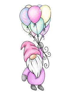 an image of a gnome holding balloons