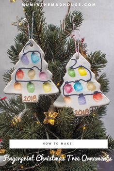 two christmas tree ornaments with the words, how to make 2013 ornament on them