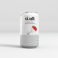 a can of watermelon with a parachute on it's side and the word wart above it