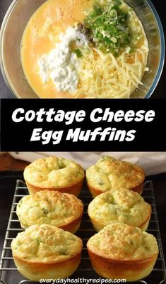 egg muffins with cheese and sauce in the middle are on a cooling rack