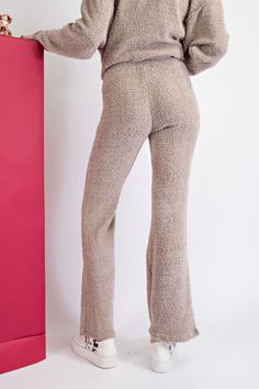 EaselSoft fuzzy lounge slight flare bell bottom pants. Pull on, easy cozy casual wear. Stretchy fabric. From lounge to shopping, walking to dining!Color: Cloud GreySizes: S-M-L waist 28-30-32, inseam 30-31our model is 5' 10"98% Polyester, 2% Spandex, hand wash cold, importedP1/EB41229 Color Cloud, Bell Bottom Pants, Bell Bottom, Stretchy Fabric, Bell Bottoms, Two Piece Pant Set, Casual Wear, Walking, Hand Wash