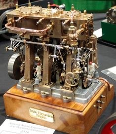 an antique engine on display at a museum