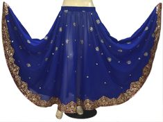 Material : Chiffon See Through Color : Royal Blue Condition : Brand New Style : Embroidered Belly Dancing Skirt Length : 36 Inch Approx Waist : Fits 25 to 40 inches Waist Size Bollywood Dancing Sequin Sari Embroidery Belly Dancing Tribal Skirt Belly Dancing Skirt, Bollywood Dancing, Dancing Skirt, Flamenco Skirt, Sari Skirt, Indian Blue, Belly Shirts, Hippie Skirts, Dancers Outfit