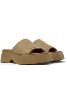 Camper Tasha Slide Sandal (Women) | Nordstrom Slide Sandals, Platform Sandals, Wedge Sandals, Soft Leather, Womens Sandals, Leather Straps, Wedges, Nordstrom, Sandals