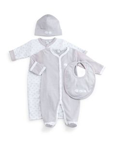 Kissy Kissy Baby Elephants Pima Coverall, Footie Pajamas, Bib & Baby Hat, Gray/White Baby Elephants, Footie Pajamas, Chic Baby, Footie Pajama, Baby Boy Fashion, Baby Hat, Baby Elephant