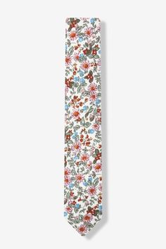 Lennox Floral Skinny Tie Cheap Multicolor Formal Ties, White Floral Print Ties For Summer, Summer Floral Print White Ties, Summer White Floral Print Ties, Spring Floral Print Tie, Pink Floral Print Ties For Summer, Pink Floral Print Ties For Spring, Pink Floral Print Tie For Summer, Pink Floral Print Summer Ties