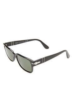 A smooth rectangular shape and smoky lenses give these Italian-made sunglasses a pure glam vibe. 55mm lens width, 19mm bridge width, 145mm temple length 100% UV protection Acetate Made in Italy Classic Matte Black Sunglasses With Uv Protection, Sleek Wayfarer Sunglasses With Tinted Lenses, Classic Matte Black Sunglasses With Gradient Lenses, Elegant Wayfarer Sunglasses With Anti-reflective Coating, Elegant Anti-reflective Wayfarer Sunglasses, Classic Aviator Sunglasses With Uva Protection For Formal Occasions, Classic Black Aviator Sunglasses With Tinted Lenses, Classic Matte Black Sunglasses With Uva Protection, Classic Anti-reflective Sunglasses For Formal Occasions