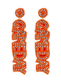 Get ready to cheer on your team with these Seed Bead Gameday Dangle Earrings! Perfect for game day, these earrings are adorned with colorful seed beads and are sure to make a statement. Don't just support your team, show off your fun and quirky style as well! Trucker Hat Fashion, Quirky Style, Gameday Dress, Foot Ball, Heel Slippers, Bar Earrings, Tailored Shirts, Bow Headband, Bead Crafts