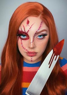 Good Halloween Makeup, Easy Halloween Eye Makeup, 2022 Halloween Makeup, Halloween Makeup Ideas Creative, Chucky Makeup, Epic Halloween Costumes, Chucky Halloween, Holloween Makeup, Horror Make-up