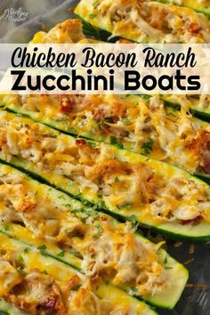 chicken bacon ranch zucchini boats are an easy and delicious appetizer that is ready in under 30 minutes