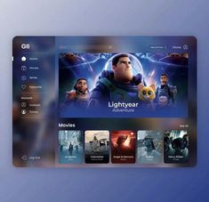 the homepage for an upcoming movie streaming app, with multiple movies onscreens