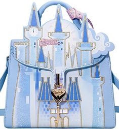 Cinderella Castle Satchel - E & C Creations Loungefly Disney Handbags, Disney Channel Bag, Loungefly Disney Princess Bag, Crossbody Bag Disney, Crazy Handbags, Disney Cinderella Castle, Cinderella Aesthetic, Danielle Nicole Disney, Princess Stuff