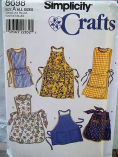 the sewing pattern for an apron and overalls is shown in front of a plastic bag