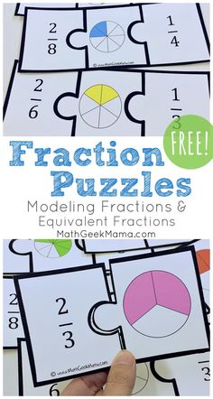 fraction puzzles for kids with the text free