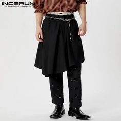 SPECIFICATIONS Brand Name: INCERUN Pattern Type: Solid Style: Casual Material: POLYESTER Place Of Origin: China (mainland) Hign-concerned Chemical: None Applicable Scene: Daily Applicable Season: Four Seasons CN: Guangdong Origin: Mainland China Gender: MEN Length: knee length Choice: yes semi_Choice: yes Size:S,M,L,XL,2XL,3XL,4XL,5XLFabric Material:100%PolyesterColor:BlackSuitable Type:FitStyle:BasicsOccasion:LeisurePattern:Solid colorThickness:ModerationProduct Description:Men's Solid color Sk Incerun Men, Men's Bottoms, Daily Style, 2024 Fashion, Casual Streetwear, Haiti, Skirt Pants, Daily Fashion, Mens Bottom