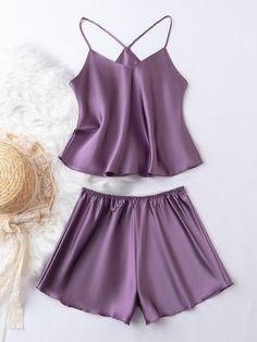 Free Returns ✓ Free Shipping✓. Satin Cami Top With Shorts PJ Set / Pajama Set- Women Pajama Sets at SHEIN. Short Nighty Night Dress, Nighty Night Dress, Kendall Jenner Outfits Casual, Women Nightwear Dresses, Pijamas Women, Nightwear Dress, Top With Shorts, Silky Pajamas, Satin Cami Top