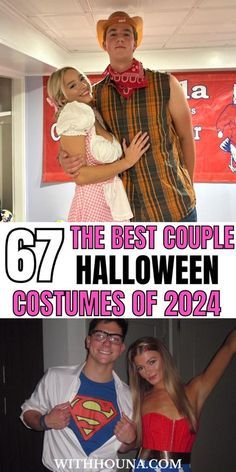 two people dressed up in costumes for halloween and the caption says,'the best couple costume of 2021 '