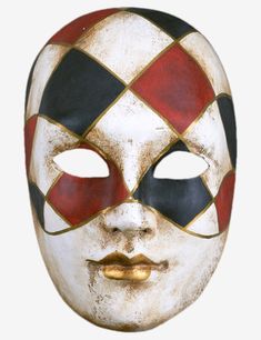 Black & Red Checked Face Authentic venetian mask in papier mache. Handcrafted according to the original Venice carnival tradition. Manifactured in Venice by the famous venetian masters. Each item is provided with certificate of authenticity. Artistic Red Masks And Prosthetics For Costume, Artistic Red Mask For Costume, Artistic Red Masks And Prosthetics For Mardi Gras, Artistic Red Masquerade Mask For Mardi Gras, Artistic Red Masks And Prosthetics For Theater, Artistic Red Mask For Costume Party, Artistic Red Masks For Costume Party, Artistic Red Masks And Prosthetics For Costume Party, Red Full Face Carnival Mask