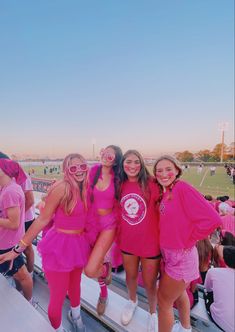 Pinkout Outfits Football, Pink School Spirit Day, Pink Color Wars Spirit Week, Field Day Outfits, Jersey Themed Football Game Outfit, Pink Out Fnl Outfit, Neon Football Game Outfit, Pink Out Theme Outfit