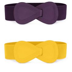 The belt will be a pretty accessory for your clothing, making you look slim and charming. Make sure the item fits, please check your measurements before ordering. Specification: 1. Belt Material: Faux leather, elastic band. 2. Buckle Type: 8-shaped interlocking buckle. 3. Colors: Yellow is the main color, with other colors. 4. Sizes: Available in 3 sizes to choose from: Size-1: Total length: 68.6cm/27"; Belt width: 6cm/2.36"; Belt elastic length: 27"/68.6cm to 40.9"/104cm; Fit waist girth:25"/63 Clothing Making, Dress Belts, Jean Belts, Casual Belt, Western Belts, Stretchy Dress, Yellow Purple, Leather Buckle, Belted Dress