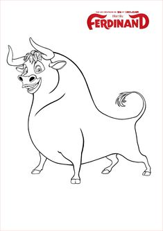 the bull from disney's animated movie, which is featured in this coloring page