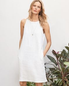 Skirt Streetwear, Straight Clothes, Dress Sleeve Length, Linen Tank, Sleeveless Dresses, Mini Robes, Sleeves Clothing, Luxury Dress, Pocket Dress