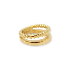 BIRDY GOLD DUO RING BAND RING - SAMPLE - MAI DÉSIRÉE When Two Become One, Two Become One, Croissant Ring, Double Band Ring, Gold Chic, Double Band Rings, Stack Ring, Plain Bands, Recycled Silver