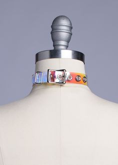 Classic o-ring choker collar made in holographic, iridescent pvc. This material is beautiful and color shifting, giving both 90s vibes and futuristic style. Fit is adjustable with buckle. Silver-toned nickel plated steel hardware. Holes reinforced with silver-toned grommets.Collar is 3/4 inches wide. SMALL/MEDIUM (11-13")MEDIUM/LARGE (13-15")LARGE/X-LARGE (15-17") Custom sizing available. All pieces are MADE TO ORDER. If your measurements fall outside these standards or you are unsure of what si Adjustable Multicolor Rave Choker, Adjustable Rave Style Choker, Fall Outside, Holographic Iridescent, O Ring Choker, Futuristic Style, 90s Vibes, Choker Collar, Clear Vinyl