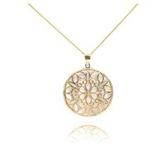 Embrace the timeless beauty of nature with this exquisite piece that showcases a floral textured circle pendant set with a luminous mother of pearl and hanging gracefully on a rolo chain. A true testament to elegant design, it's a perfect addition to any jewelry collection. From Adi Paz. Elegant Engraved Mother Of Pearl Jewelry, Elegant Engraved Mother Of Pearl Necklace, Elegant Medallion Necklace In Mother Of Pearl, Elegant Mother Of Pearl Medallion Necklace, Round Mother Of Pearl Necklaces For Wedding, Wedding Mother Of Pearl Round Necklace, Rolo Chain, Gold Floral, Circle Pendant