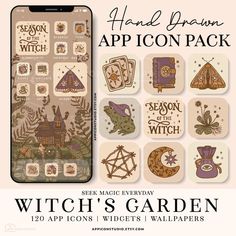 the witch's garden app icon pack