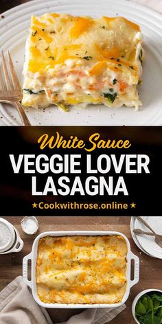 white sauce veggie lover lasagna on a plate