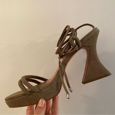 Questions? Leave A Comment Below! Beautiful Suede Gray Vicenza For Anthropologie Wrap Up Heels. New Without Tags - Never Worn Size 9 Sold Out Everywhere 4 In Heel Leather Sole Summer Suede Square Toe Heels, Summer Suede Heels With Square Toe, Summer Square Toe Suede Heels, Suede Square Toe Party Heels, Suede Heels With Square Toe For Party, Square Toe Suede Heels For Party, Wrap Up Heels, Strappy Platform Heels, Taupe Grey