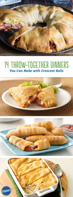 14 Throw-Together Dinners You Can Make with Crescent Rolls: It’s hard enough to get home in time for dinner, let alone make it! That’s why we’re sharing our quickest crescent dinners. Croissant Recipes Dinner, Croissant Dinner Recipe, Roll Dinner Ideas, Crescent Roll Dinner Recipes, Crescent Roll Dinner, Make With Crescent Rolls, Crescent Roll Dough Recipes, Dinner Ideas For Kids