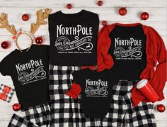 Santa North Pole Christmas Family Matching T-shirt Family Christmas Pajamas For Adults, Personalized Christmas Pajamas Kids, Funny Christmas Shirts Babies, Matching Adult Christmas Pajamas, Matchin Christmas Pajamas, Family Christmas Pajamas Santa, Family Christmas Pajamas Different, Cute Family Matching Christmas Pjs, Matching Christmas Pajamas For Family