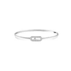 Messika White Gold Diamond Pavé Bangle Bracelet Messika Bracelet, Messika Move Uno, Pave Bangle, Bangles Making, Jewelry Bracelets Gold, The Bangles, Types Of Diamonds, Colorless Diamond, Fine Jewelry Bracelets