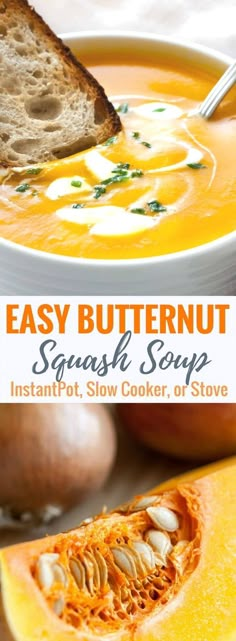 this easy butternut squash soup is the perfect way to use up leftover squash