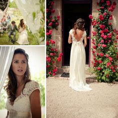 the bride is getting ready to walk down the aisle