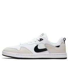 Shop Nike Alleyoop SB 'White Black' CJ0882-100 at KICKS CREW — your go-to for authentic, stylish sneakers. Whether for fashion, performance, or collection, find your perfect pair with us. White Suede Skate Shoes With Cushioned Footbed, Nike White Suede Sneakers, White Suede Nike Sneakers, White Suede Sneakers For Sports, White Suede Sporty Skate Shoes, Nike Sb Alleyoop, Sneakers Fashion Outfits, Fashion Performance, Stylish Sneakers