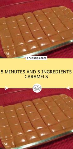 three pictures showing how to make 5 minutes and 5 ingredients for caramels bars