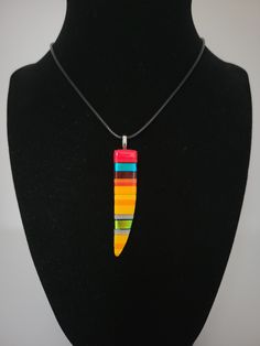 Yellow-orange-red Striped Jewelry - Etsy Modern Handmade Rainbow Jewelry, Scottsdale Az, Yellow Orange, Orange Red, Fused Glass, Pendant Necklaces, Necklaces, Ships, Pendant Necklace